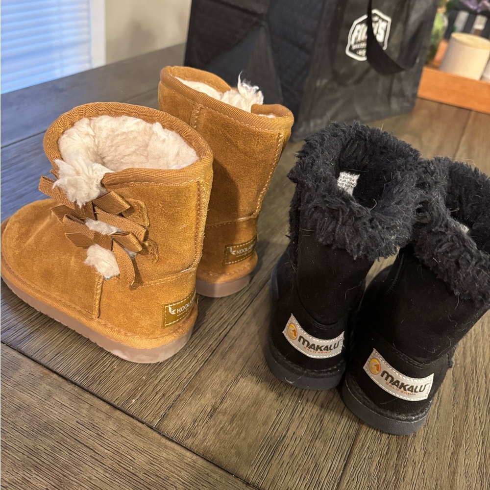 Koolaburra Tan and Black Kids Boots